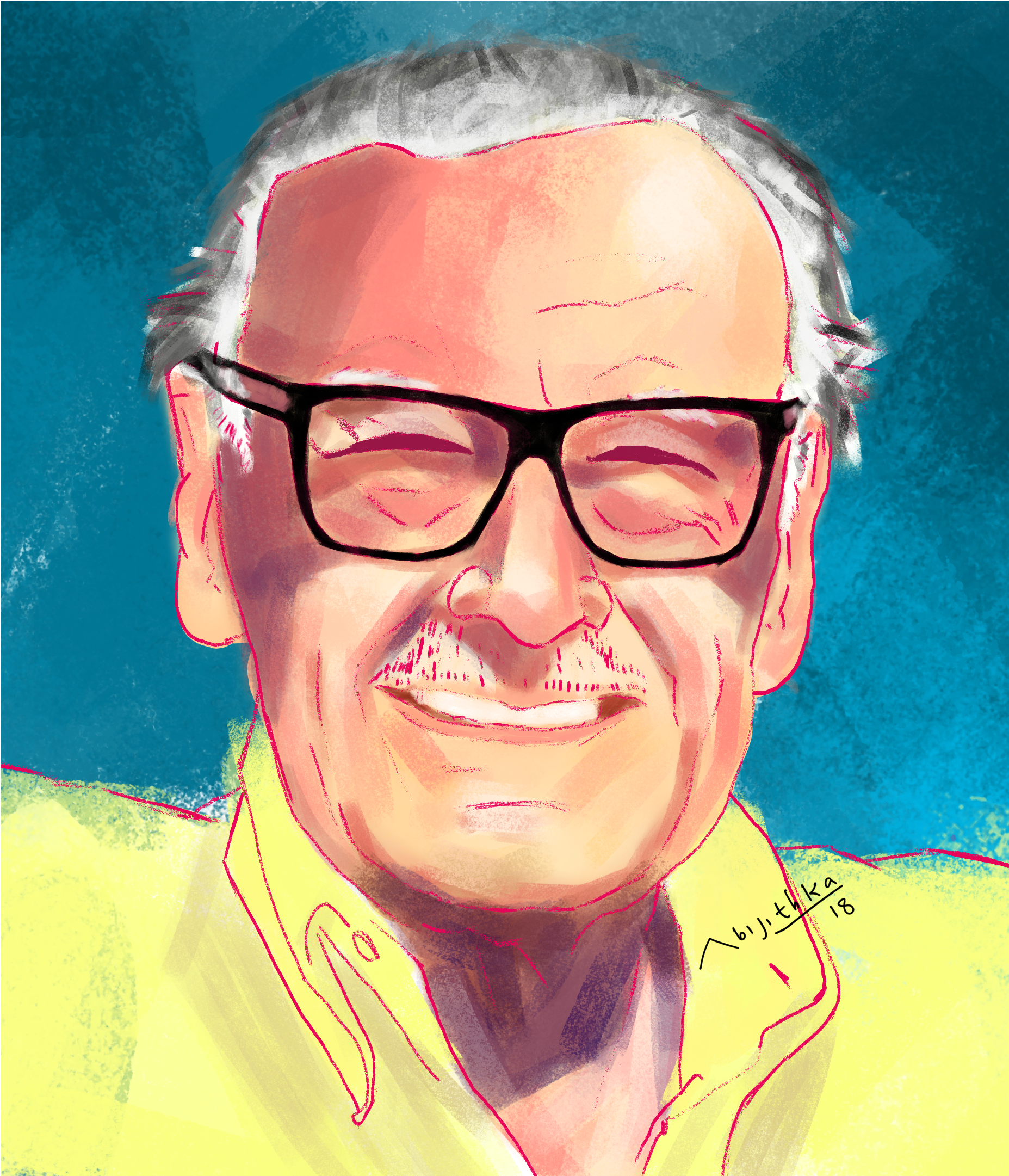Stanlee Portrait Painting By Abijithka - Stan Lee (3840x2160), Png Download