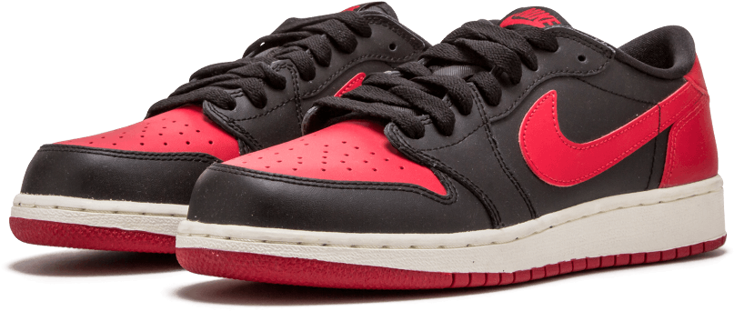 Air Jordan 1 Retro Low Og Bg 'bred' - Sneakers (1000x600), Png Download