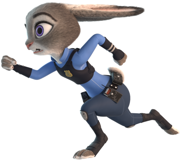Zootopia Judy Hopps Png Clip Art Black And White - Zootopia Judy Hopps Running (1024x576), Png Download