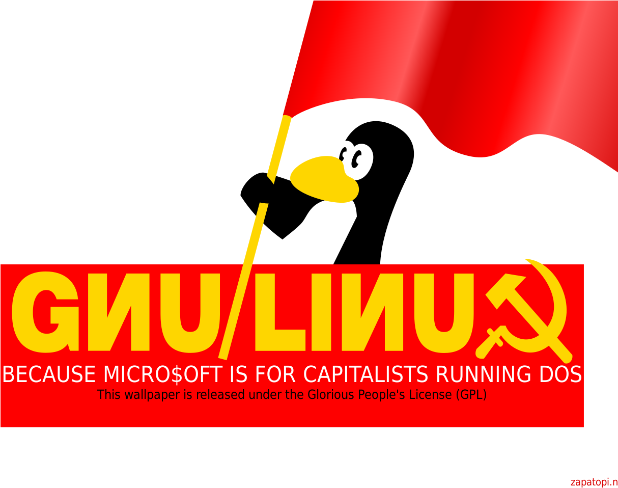 File - Commiegnulinux - Svg - Linux Because Microsoft Is For Capitalists Running (1280x960), Png Download