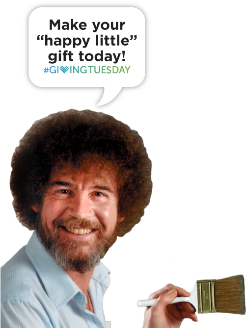 Bob Ross Holding A Paint Brush Saying Make Your Happy - Bob Ross (507x679), Png Download