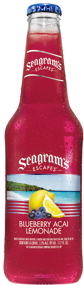 Blueberry Acai Lemonade Bottle - Seagrams Blueberry Acai Lemonade (300x1000), Png Download