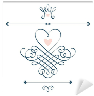 Calligraphic Heart, Crown, Flourish Wall Mural • Pixers® - Heart (400x400), Png Download