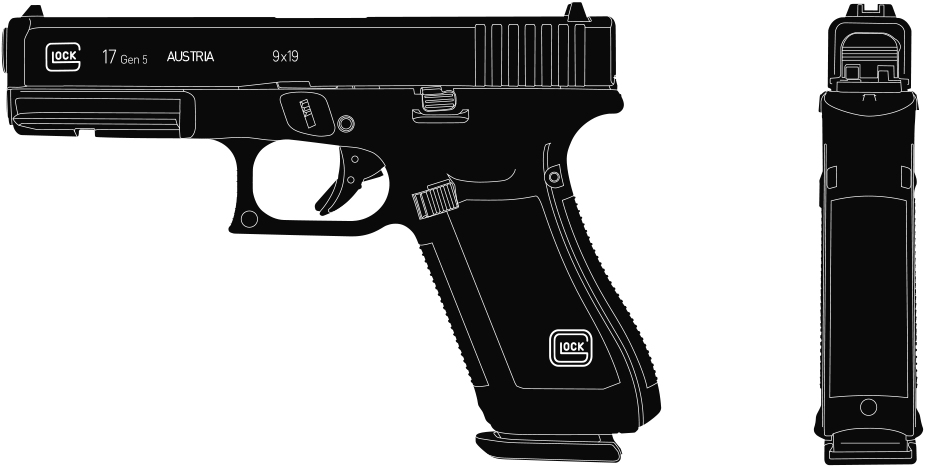 G17 - Glock 19 Gen 5 Mos (925x467), Png Download