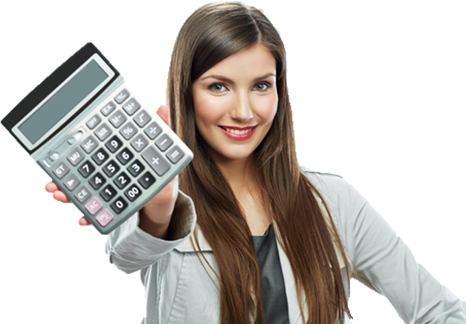 Mortgage Calculator Png Download - Girl Calculate (700x492), Png Download