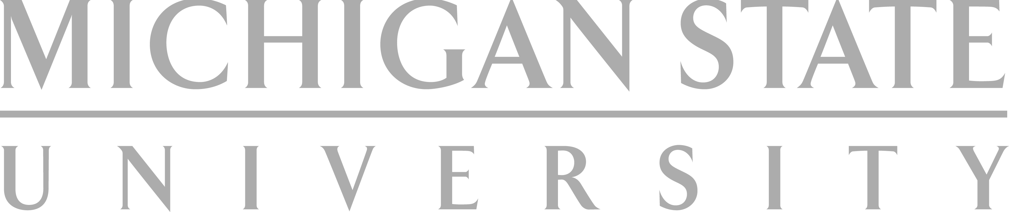 "creativity Connects Us " - Michigan State White Logo (3407x717), Png Download