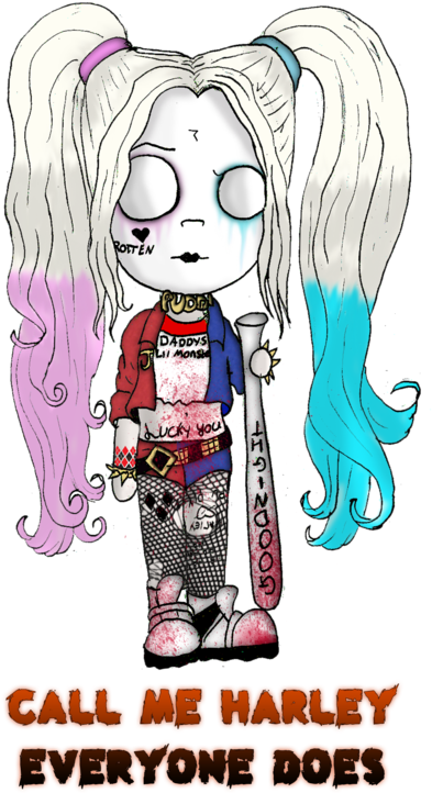 Harley Quinn By Little Horrorz On Deviantart - Cartoon (600x797), Png Download