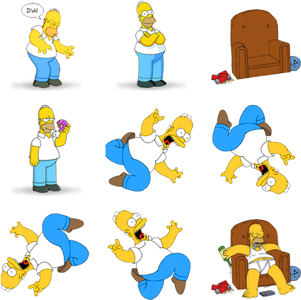 Search - Funny Homer Simpson Cartoon 24x18 Print Poster (444x444), Png Download