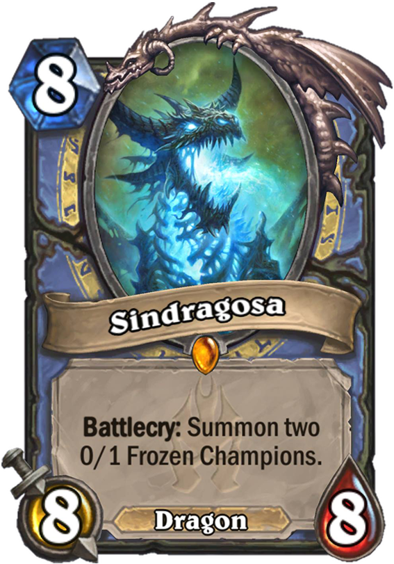 Sindragosa Card - Hearthstone Golden Cards (567x811), Png Download