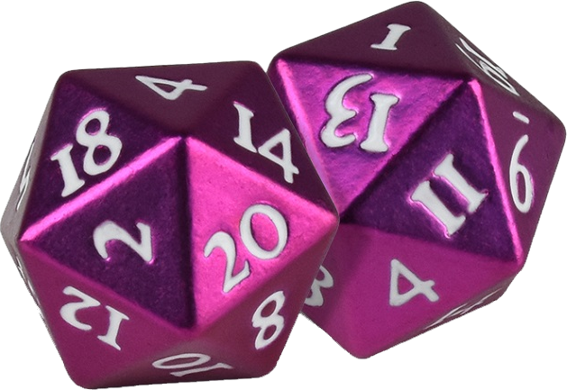 Ultra Pro D20 Dice Set Heavy Metal Pink - Ultra-pro D20 Dice Set: Heavy Metal - Grenadine (2) (629x433), Png Download
