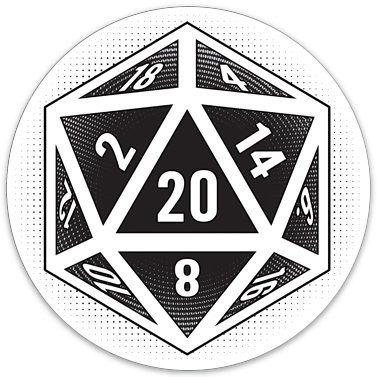 D20 Gaming Die Sticker - Funny D20 (377x377), Png Download