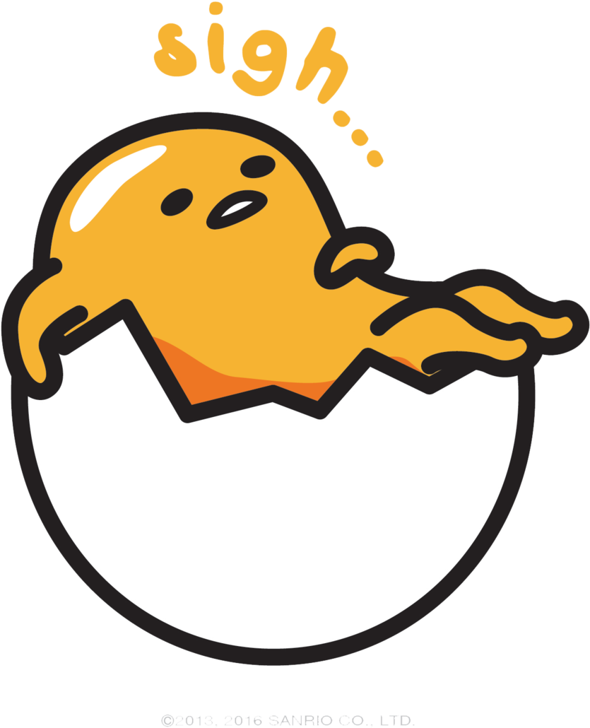 Gudetama 2016 Sigh No Background (1000x1136), Png Download