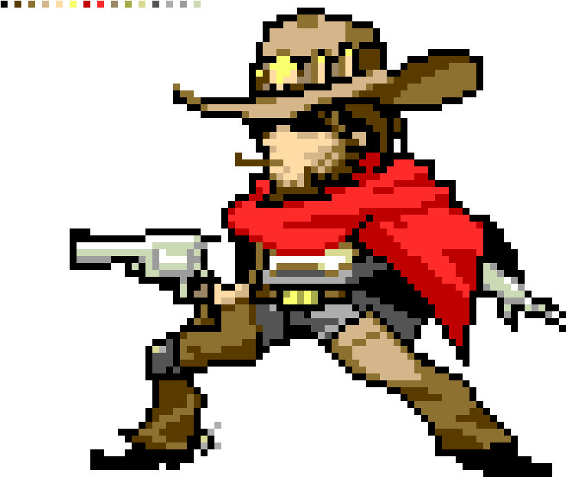 Overwatch Mccree Pixel Spray - Overwatch Mccree Pixel Art (970x710), Png Download