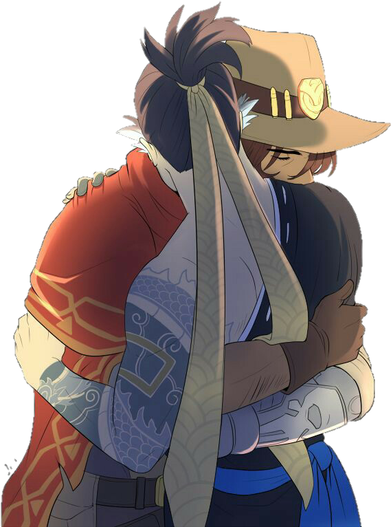 Report Abuse - Hanzo X Mccree (594x785), Png Download