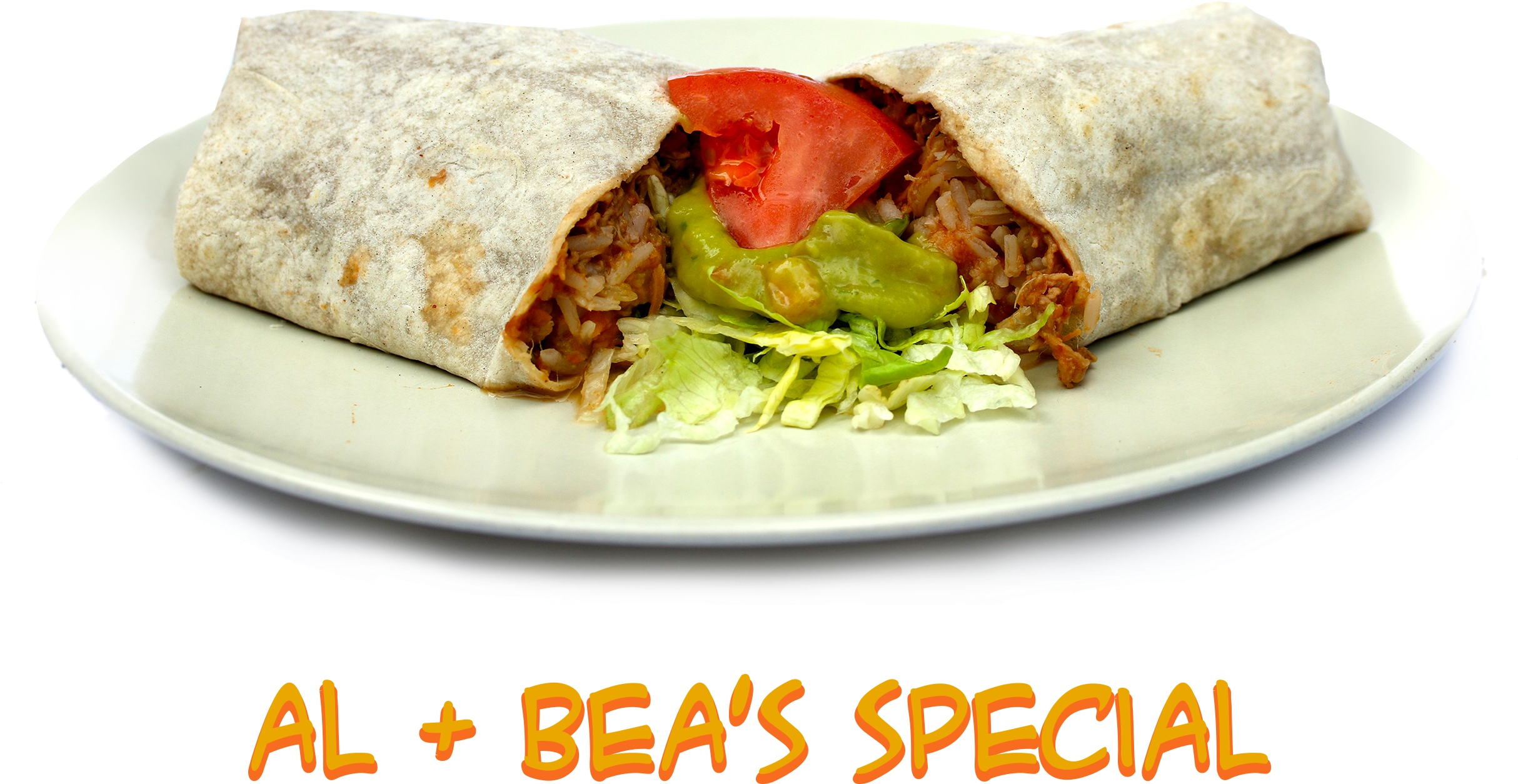 Burrito In Plate Png (2468x1608), Png Download