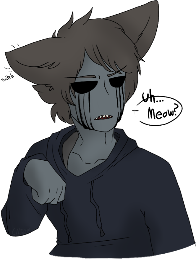 Ej's Cosplay He Used Gel To Get His Hair Like That - Eyeless Jack Neko (720x960), Png Download