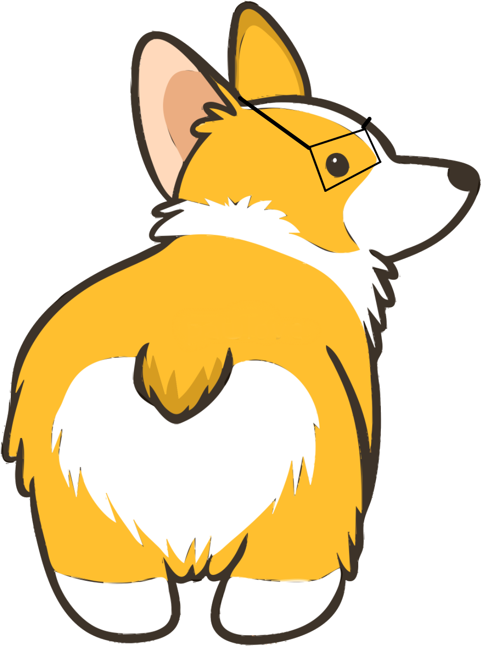 Callie The Calendar Corgi Keeps Track Of Events, Deadlines, - Cartoon Corgi Pillow Case (1014x1342), Png Download
