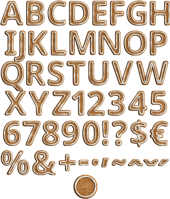 Christmas Gingerbread Font Alphabet - Alfabeto En Color Azul (595x710), Png Download