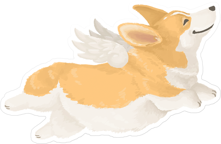 Corgi Angel Sticker - Corgi Angel (800x800), Png Download