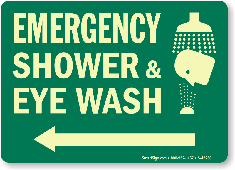 Emergency Shower & Eye Wash Sign - Emergency Shower & Eye Wash (800x579), Png Download
