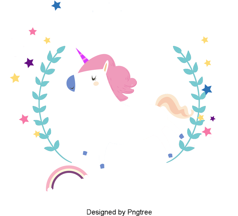 The Unicorn Under The Rainbow, Vector Png, Unicorn, - Portable Network Graphics (800x800), Png Download
