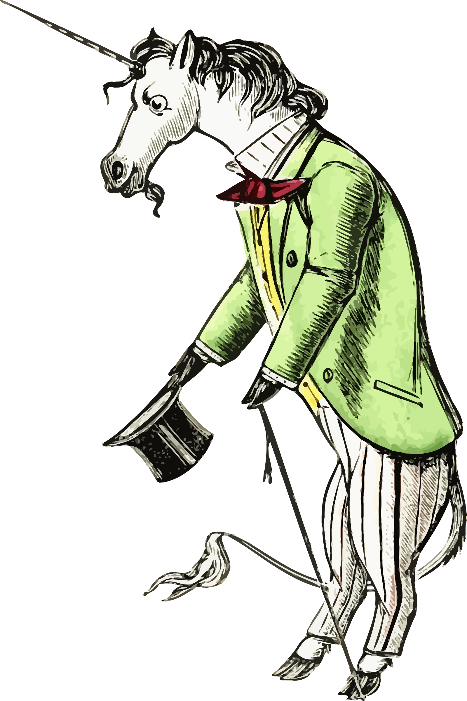 Big Image - Gentleman Unicorn (1600x2400), Png Download