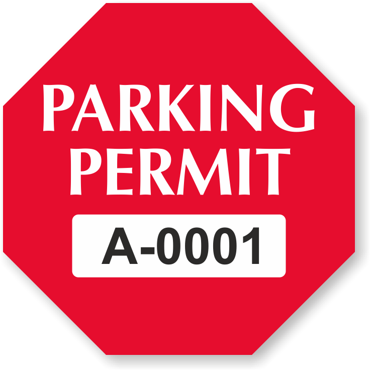 Parking Permit Octagon Shaped Sticker - Reserved Parking Signs For Pastor (800x800), Png Download