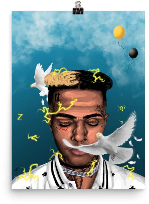 Image Of Xxxtentacion Premium Gloss Poster - Xxxtentacion (1000x1000), Png Download
