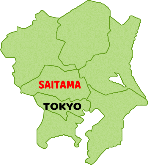 Saitama Is Located North Of Tokyo, Which Is Well Known - 南 関東 北 関東 甲信越 (567x600), Png Download