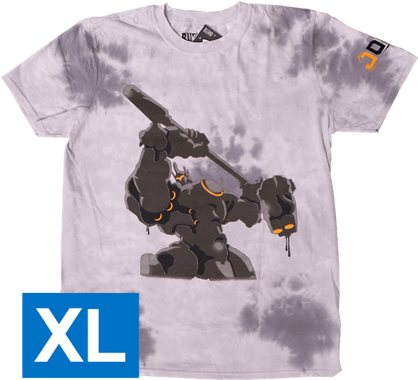 Overwatch Reinhardt Spray Decal Men's T Shirt - Overwatch Reinhardt Hammer Down Spray Tee Shirt (600x600), Png Download