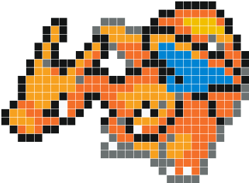 Charizard - Pokemon Pixel Art Charizard (350x450), Png Download