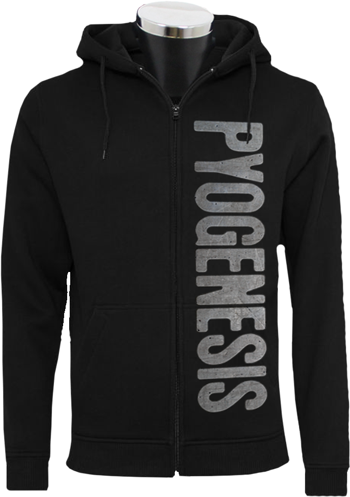 Pyogenesis 'metal Logo' Hooded Zipper Black - Hoodie (1000x1000), Png Download