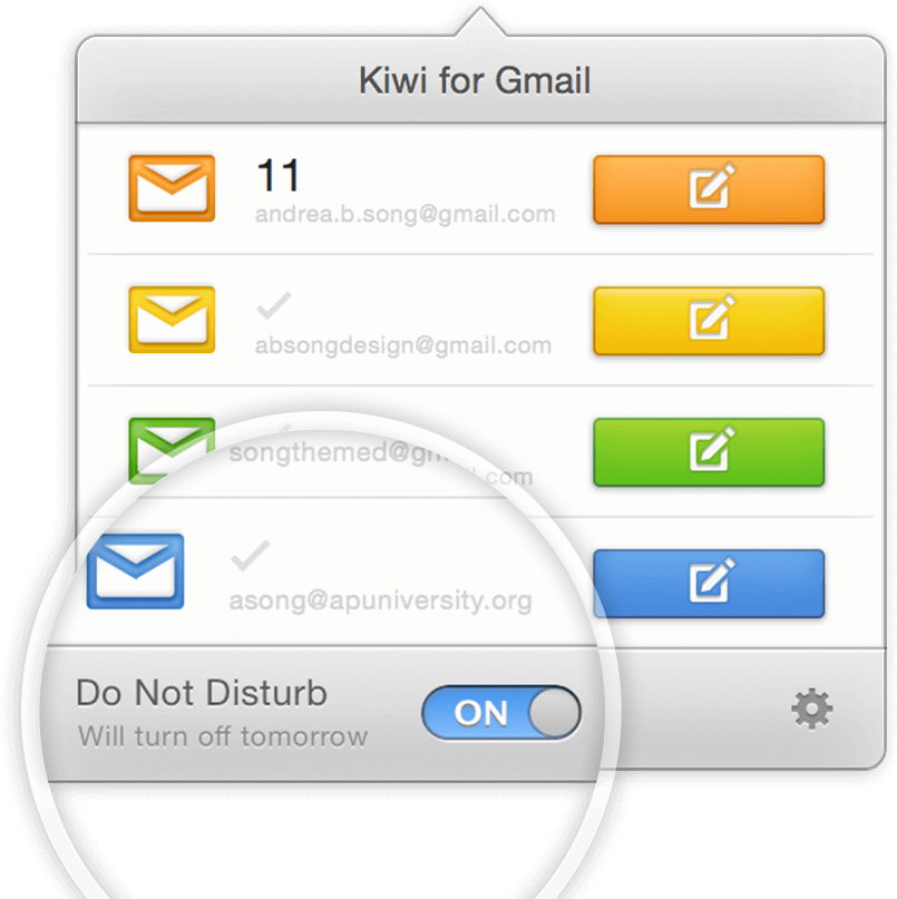 Hide Email Counts, Badges, And Notifications Until - Kiwi Gmail (824x816), Png Download