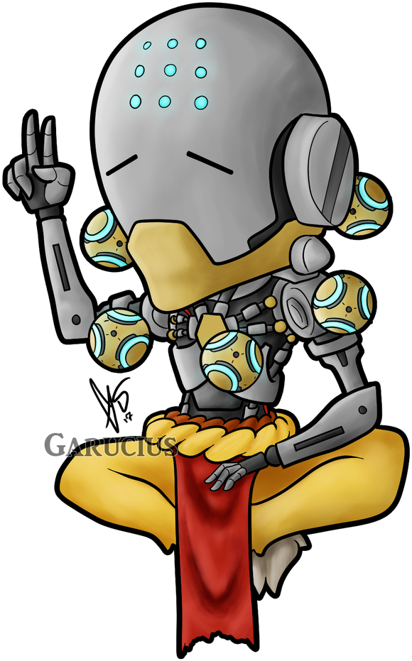 Zenyatta By Garucius - Cartoon (782x1022), Png Download
