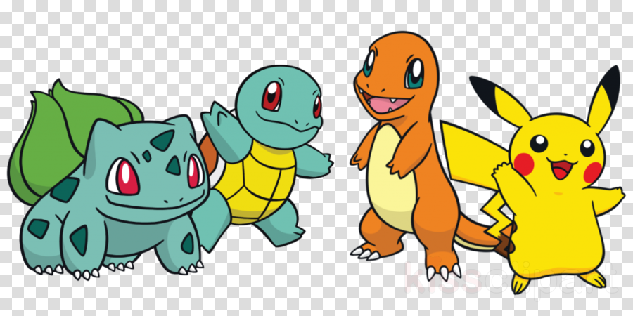 Pikachu Charmander Squirtle Bulbasaur Png Clipart Pikachu - Pikachu Charmander Squirtle Bulbasaur Png (900x450), Png Download