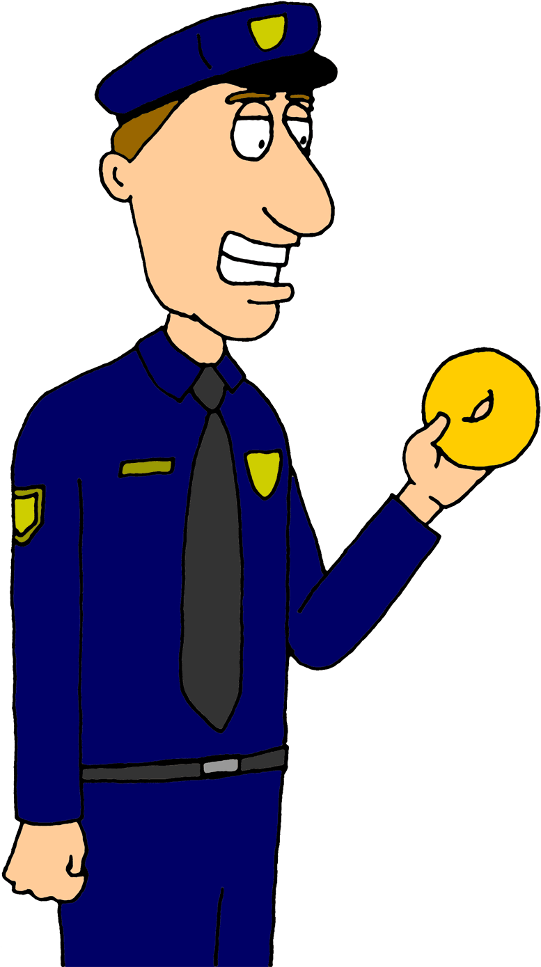 Cop With Donut - Clip Art (800x1397), Png Download