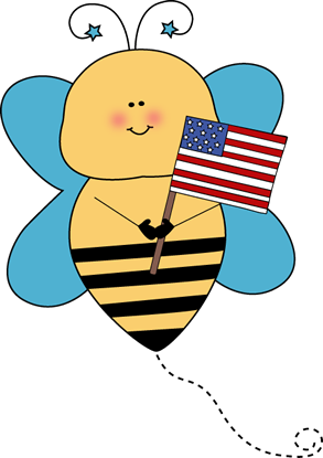 Flag Clipart Classroom - Bee Holding A Flag (293x415), Png Download