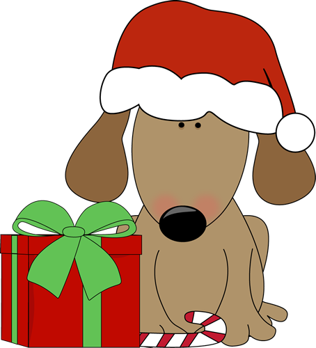 Christmas Dog Clipart - Christmas Clipart (454x500), Png Download