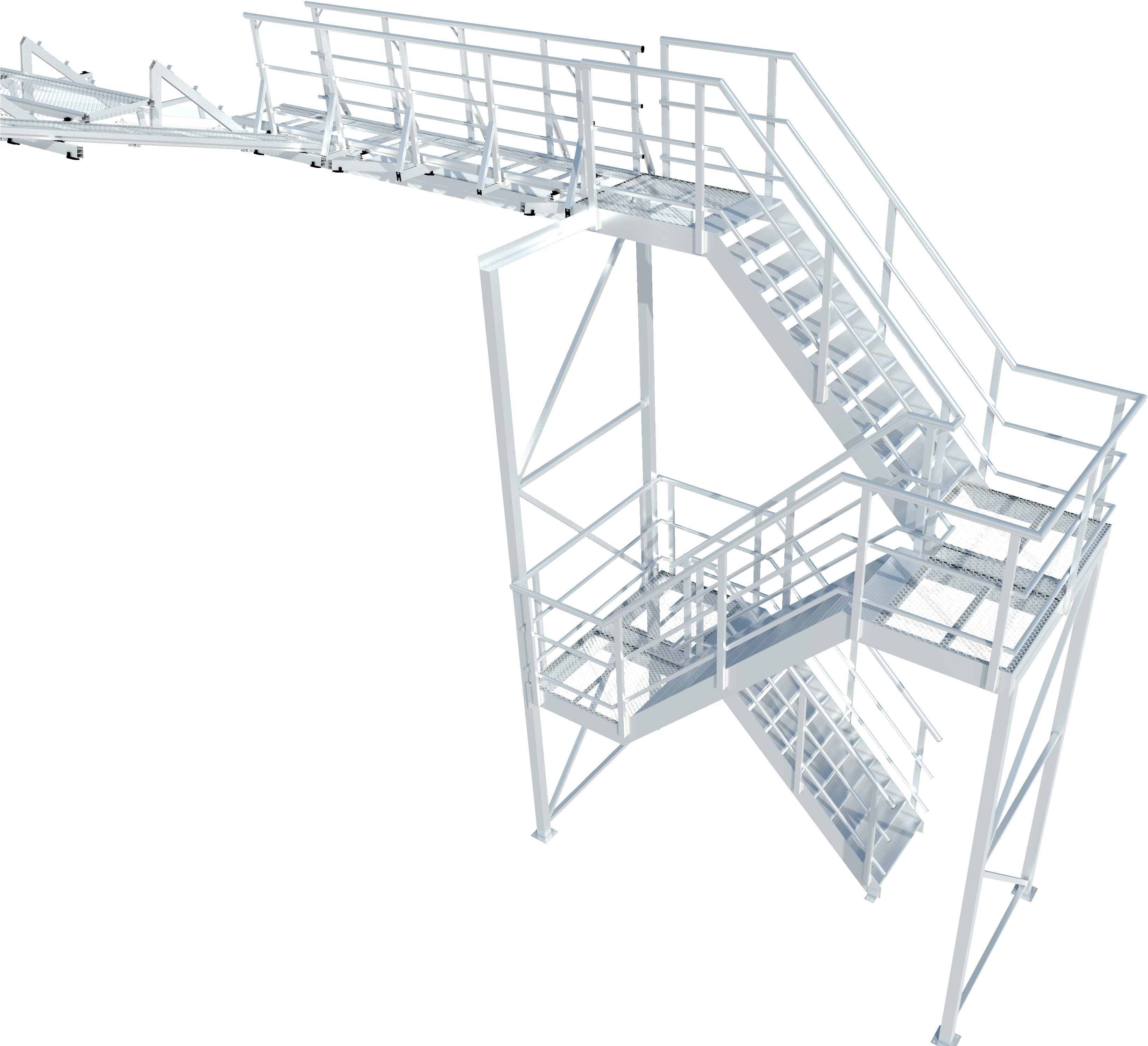 Aluminium Egress Stairs Png Egress Stair Components - Sketch (4000x3000), Png Download