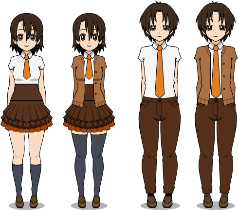 School Uniform Idea - Anime Brown School Uniform Boys (561x457), Png Download