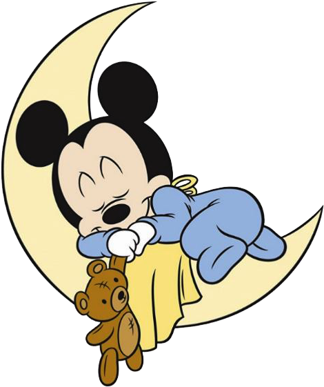 Png Freeuse Library Clip Art Babies Galore Funpict - Baby Mickey Sleeping (486x575), Png Download