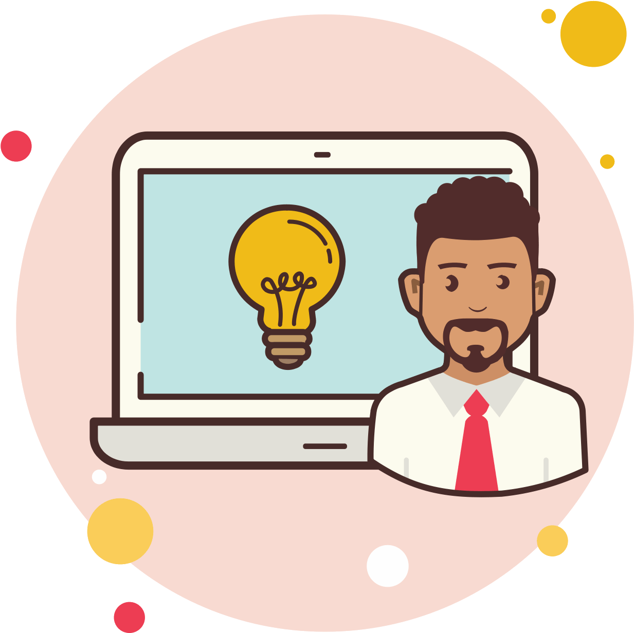 Man Laptop Idea Icon - Laptop (1600x1600), Png Download