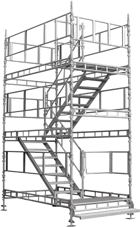 Total Stair Tower - Scaffold Staircase (282x456), Png Download