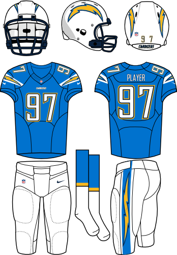 San Diego Chargers - New Nfl Uniforms 2011 (348x500), Png Download