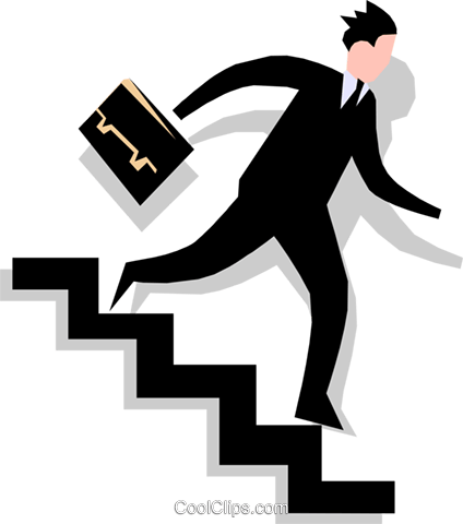 Man Going Down Stairs Royalty Free Vector Clip Art - Go Down The Stairs (424x480), Png Download