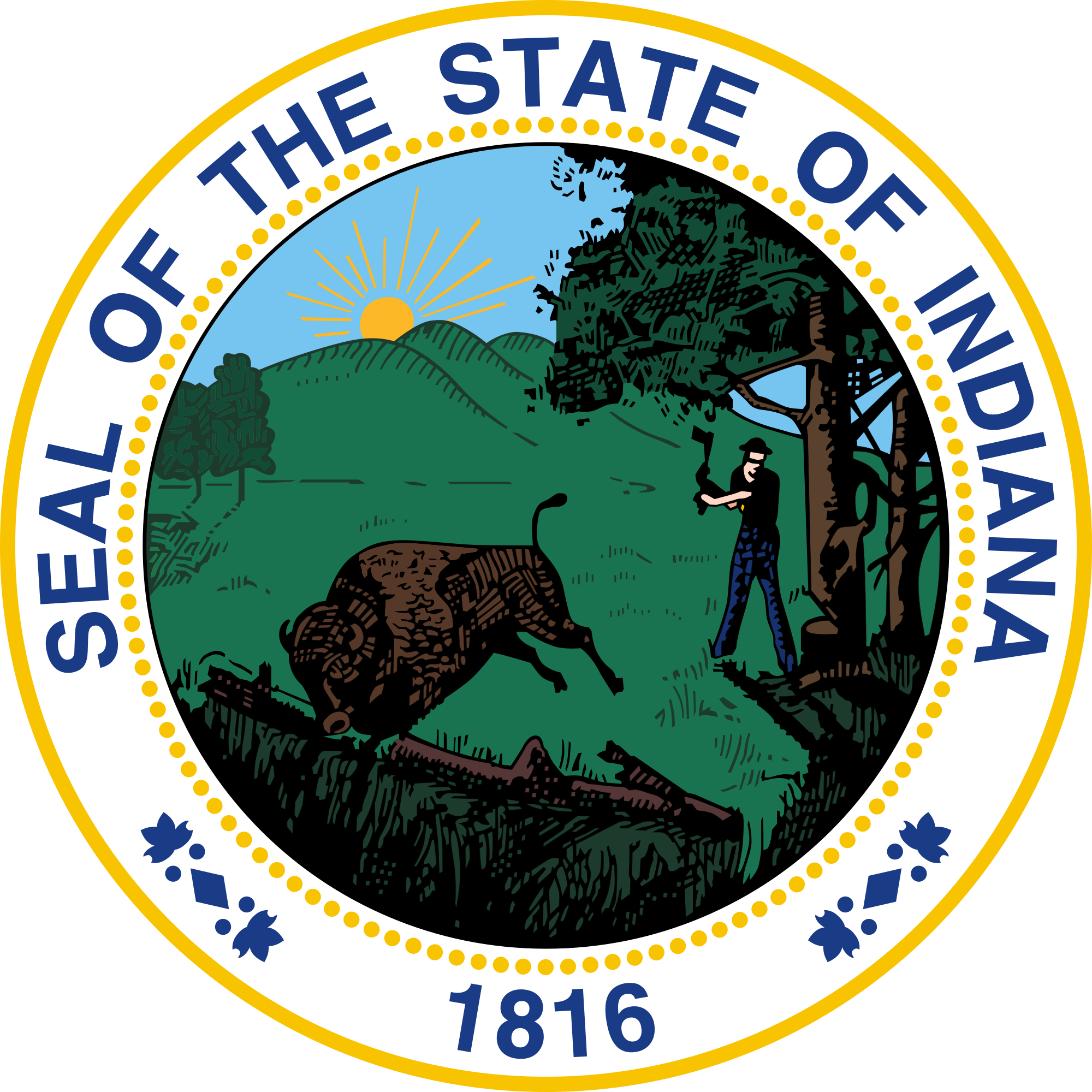 Indiana State Seal (550x550), Png Download