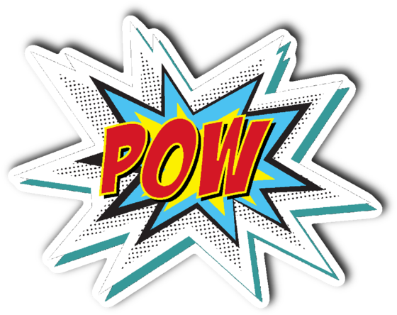 Comic Book Words Pow Vinyl Die Cut Sticker - Comic Book Words Png (600x600), Png Download