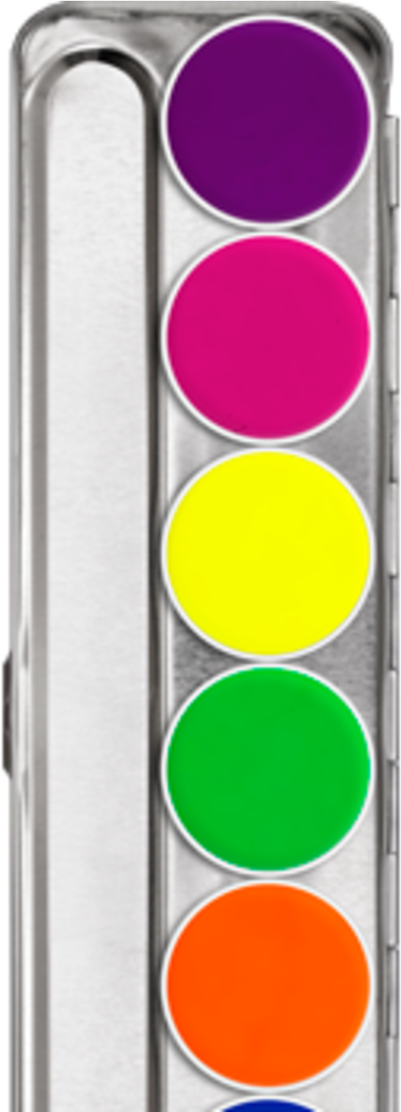 With Virtually Every Color Of The Rainbow This Palette - Kryolan Aquacolor Day Glow Palette 6 Colors 5177 Uv-dayglow (1600x1600), Png Download