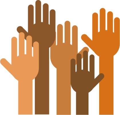 Hands Up Png - Participate In Class Png (419x402), Png Download