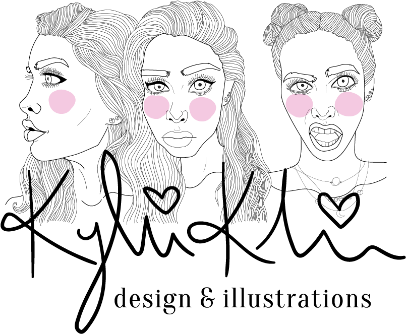 Kylie Klein Logo Word Combo With Design Klein - Illustration (1275x713), Png Download